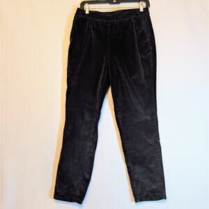 D + Co Denim & Co. Black Corduroy Pants Straight Leg Women's 8 Petite